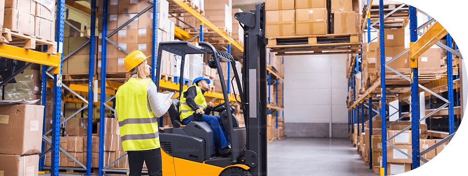 Delivery personnel handling packages